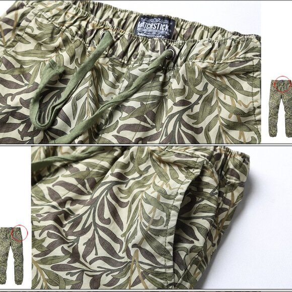 Matchstick NWT Men's Green Max Leaf Print Chino Jogger Pants, Size 36x32 - Picture 4 of 8